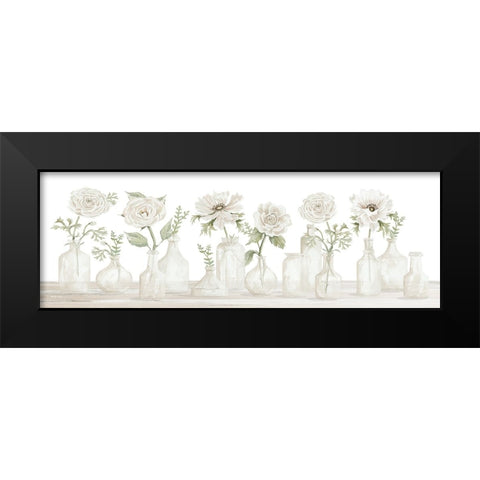 Pretty Posies in a Row Black Modern Wood Framed Art Print by Jacobs, Cindy