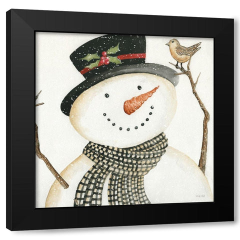 Mr. Frosty Black Modern Wood Framed Art Print by Jacobs, Cindy