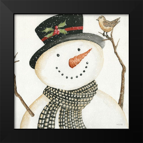 Mr. Frosty Black Modern Wood Framed Art Print by Jacobs, Cindy