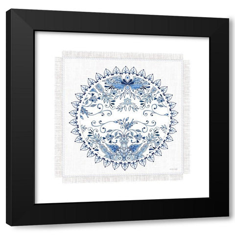 Chinoiserie Circle II Black Modern Wood Framed Art Print with Double Matting by Jacobs, Cindy
