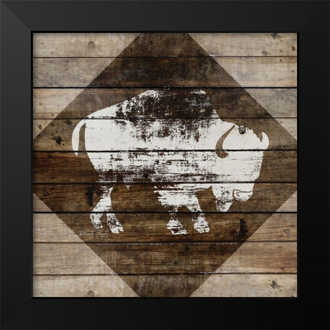 Buffalo Black Modern Wood Framed Art Print by Jacobs, Cindy