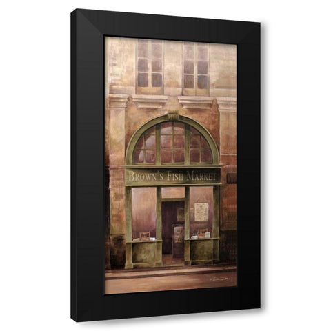 Fish Market Black Modern Wood Framed Art Print with Double Matting by Dee Dee