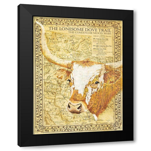 Lonesome Dove Trail Black Modern Wood Framed Art Print by Fifer, Diane