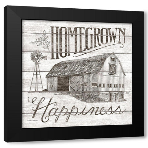 Homegrown Happiness Black Modern Wood Framed Art Print by Strain, Deb