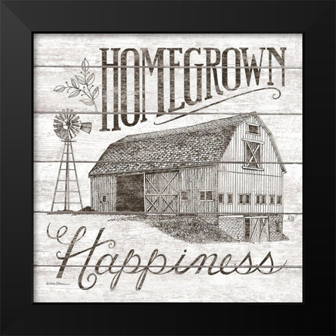 Homegrown Happiness Black Modern Wood Framed Art Print by Strain, Deb