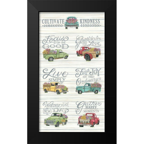Cultivate Kindness Black Modern Wood Framed Art Print by Strain, Deb