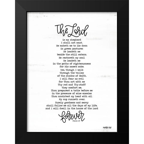 Psalm 23 Black Modern Wood Framed Art Print by Imperfect Dust