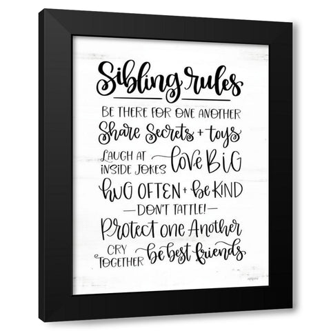 Sibling Rules Black Modern Wood Framed Art Print with Double Matting by Imperfect Dust