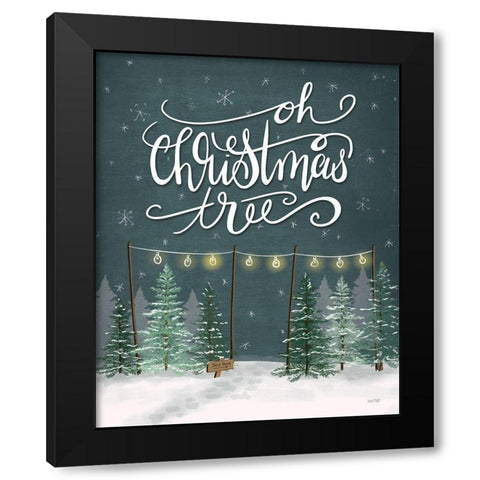 Oh Christmas Tree Black Modern Wood Framed Art Print by House Fenway