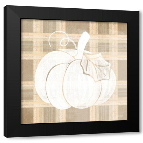 Plaid Pumpkin II Black Modern Wood Framed Art Print by House Fenway