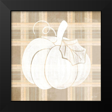 Plaid Pumpkin II Black Modern Wood Framed Art Print by House Fenway
