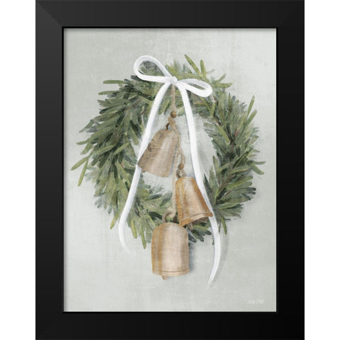 Farmhouse Wreath Black Modern Wood Framed Art Print by House Fenway