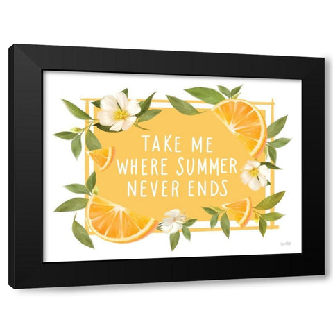 Take Me Where Summer Never Ends Black Modern Wood Framed Art Print with Double Matting by House Fenway