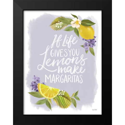 Lemon Margarita Black Modern Wood Framed Art Print by House Fenway