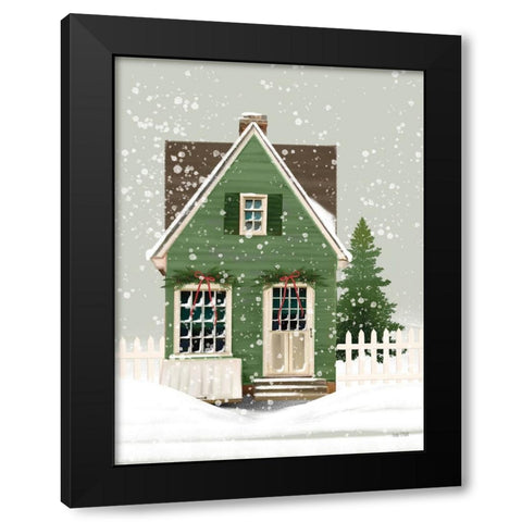 Holiday Home Black Modern Wood Framed Art Print with Double Matting by House Fenway