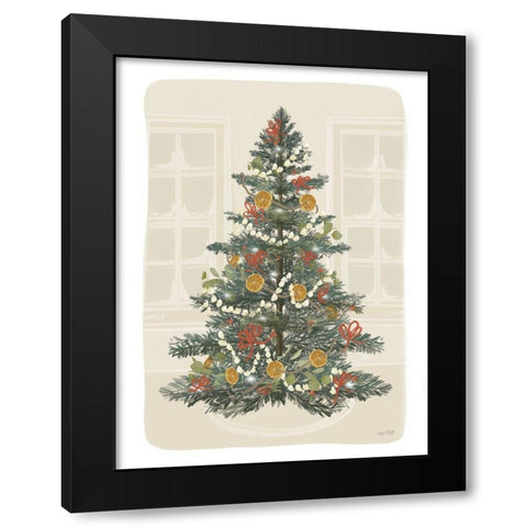 Old Fashioned Christmas Black Modern Wood Framed Art Print by House Fenway