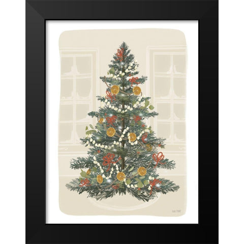 Old Fashioned Christmas Black Modern Wood Framed Art Print by House Fenway