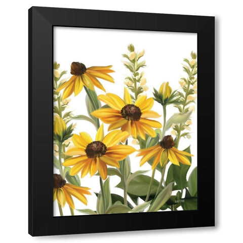 Summer Susans Black Modern Wood Framed Art Print by House Fenway