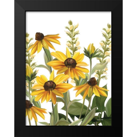 Summer Susans Black Modern Wood Framed Art Print by House Fenway
