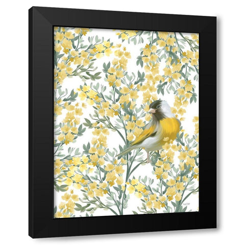 Yellow Spring Finch Black Modern Wood Framed Art Print by House Fenway