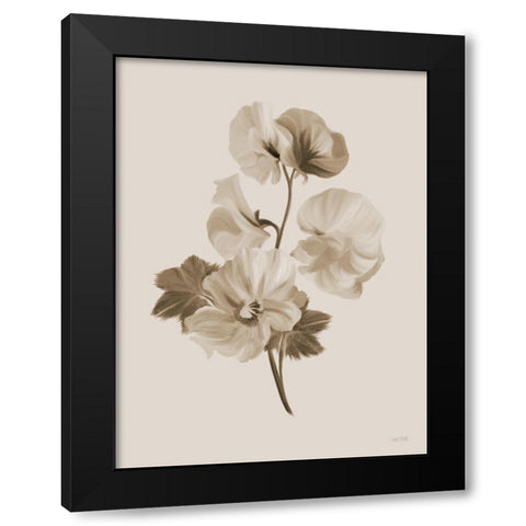 Sepia Botanical II Black Modern Wood Framed Art Print with Double Matting by House Fenway