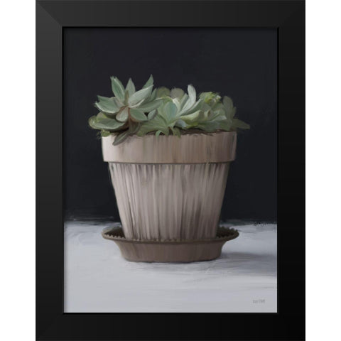 Farmhouse Succulent Black Modern Wood Framed Art Print by House Fenway