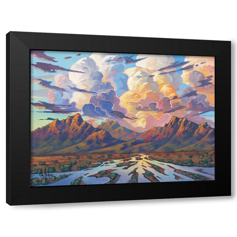 The Desert Will Live Black Modern Wood Framed Art Print by Hawkins, William