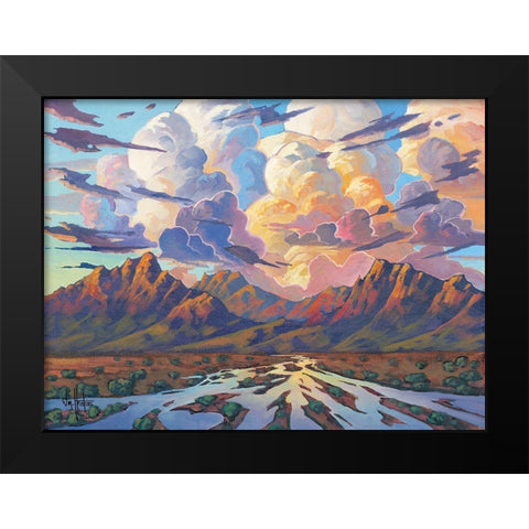 The Desert Will Live Black Modern Wood Framed Art Print by Hawkins, William