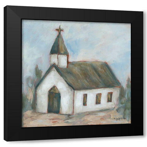Chapel on the Hill Black Modern Wood Framed Art Print by Holden, Jennifer
