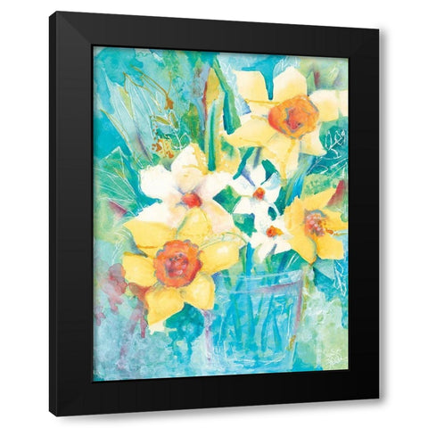 Spring Bouquet Black Modern Wood Framed Art Print by Holden, Jennifer