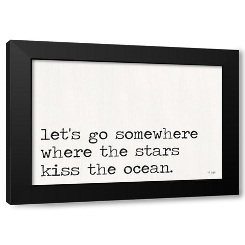 Where the Stars Kiss the Ocean Black Modern Wood Framed Art Print by Jaxn Blvd.