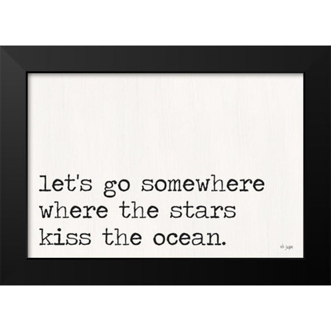 Where the Stars Kiss the Ocean Black Modern Wood Framed Art Print by Jaxn Blvd.