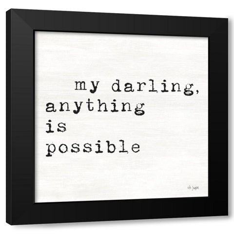 My Darling Black Modern Wood Framed Art Print with Double Matting by Jaxn Blvd.
