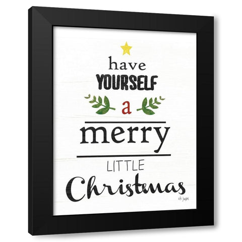 Merry Little Christmas Black Modern Wood Framed Art Print by Jaxn Blvd.