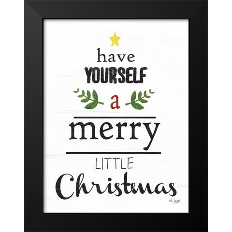 Merry Little Christmas Black Modern Wood Framed Art Print by Jaxn Blvd.