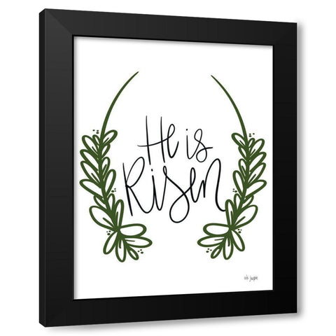 He is Risen Black Modern Wood Framed Art Print with Double Matting by Jaxn Blvd.