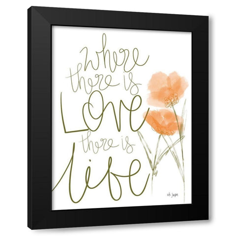 Where There is Love Black Modern Wood Framed Art Print with Double Matting by Jaxn Blvd.