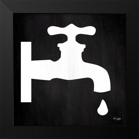 Faucet Drip Black Modern Wood Framed Art Print by Jaxn Blvd.