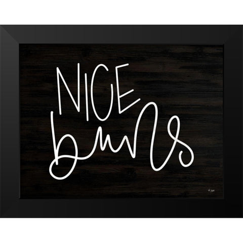 Nice Buns Black Modern Wood Framed Art Print by Jaxn Blvd.