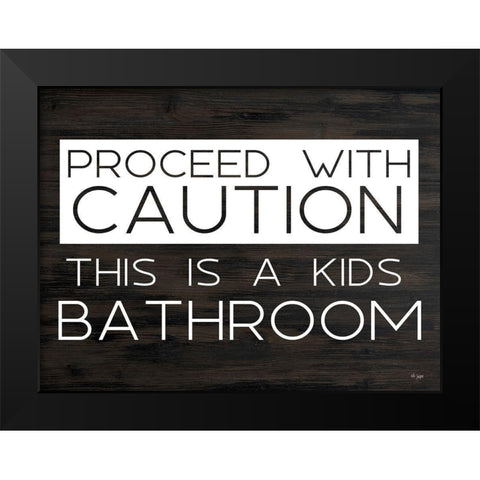 Kids Bathroom Black Modern Wood Framed Art Print by Jaxn Blvd.