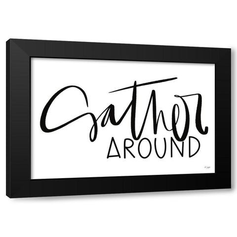 Gather Around Black Modern Wood Framed Art Print with Double Matting by Jaxn Blvd.