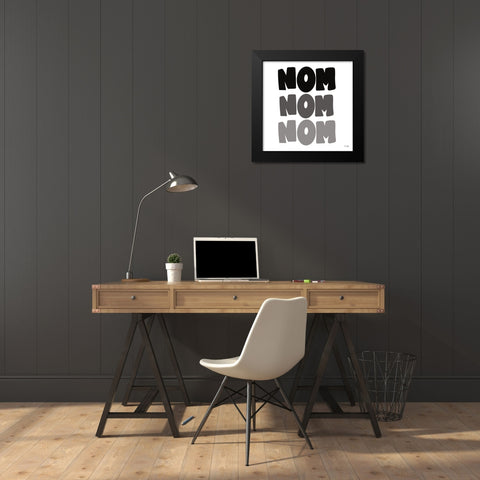 NOM NOM NOM Black Modern Wood Framed Art Print by Jaxn Blvd.