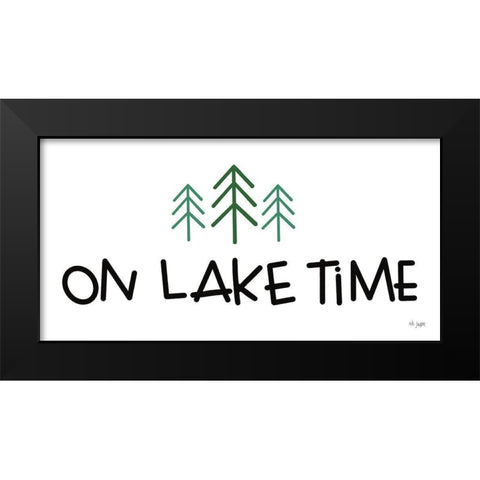 On Lake Time Black Modern Wood Framed Art Print by Jaxn Blvd.