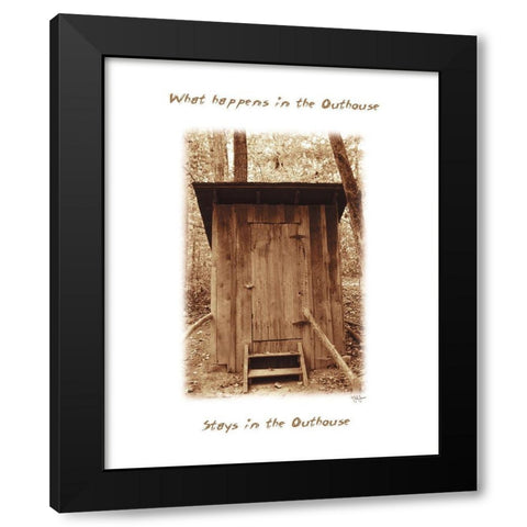 What Happens in the Outhouse Black Modern Wood Framed Art Print by Jones, John
