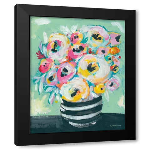 Symphony of Roses Black Modern Wood Framed Art Print by Mingo, Jessica