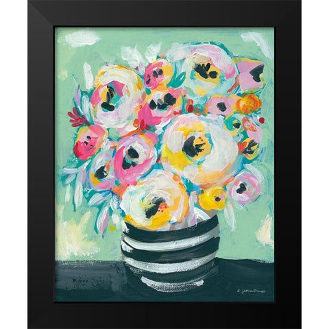 Symphony of Roses Black Modern Wood Framed Art Print by Mingo, Jessica