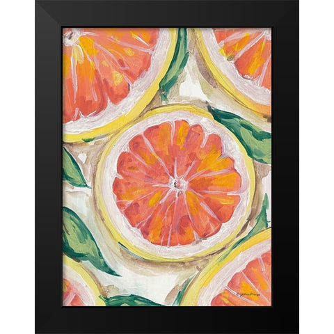 Blood Orange Black Modern Wood Framed Art Print by Mingo, Jessica