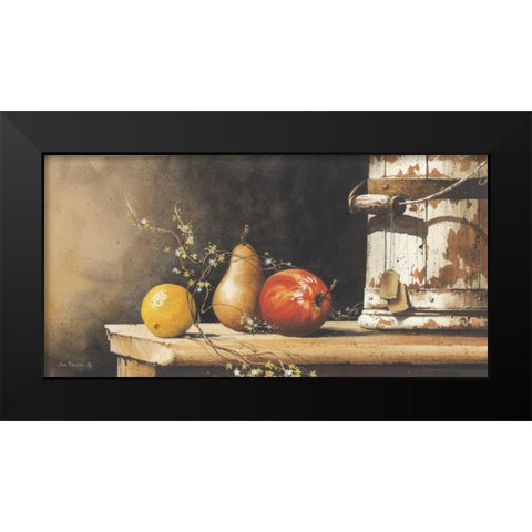 Fruit with Bucket Black Modern Wood Framed Art Print by Rossini, John