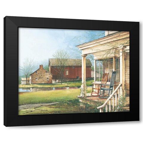 Serenity Black Modern Wood Framed Art Print with Double Matting by Rossini, John