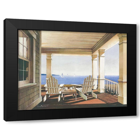 Veranda View Black Modern Wood Framed Art Print by Rossini, John